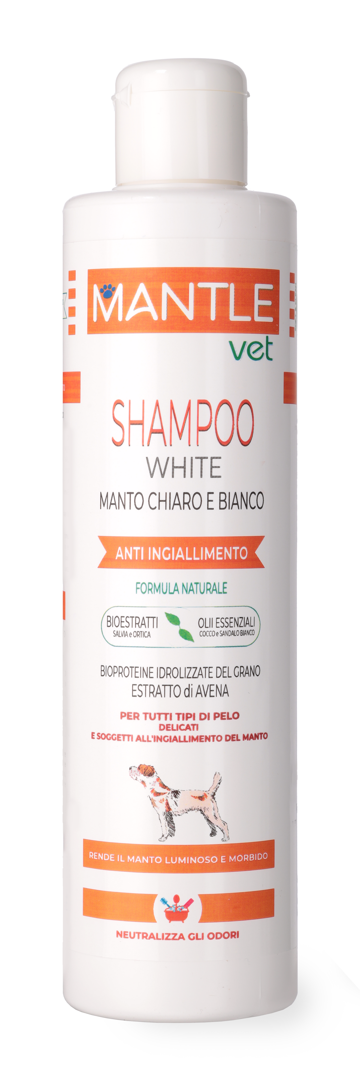 Mantle Vet Shampoo White per Cani dal Manto Chiaro o Bianco